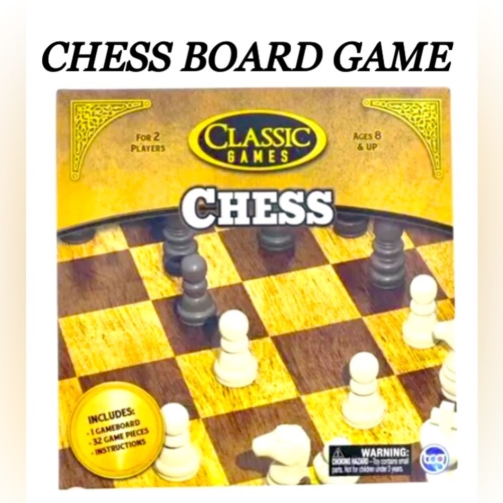 TCG toys Wood Classic Chess Board set 32 piece Game NWT